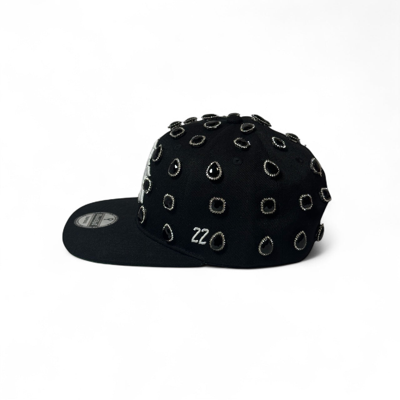 Black Rhinestone Snapback