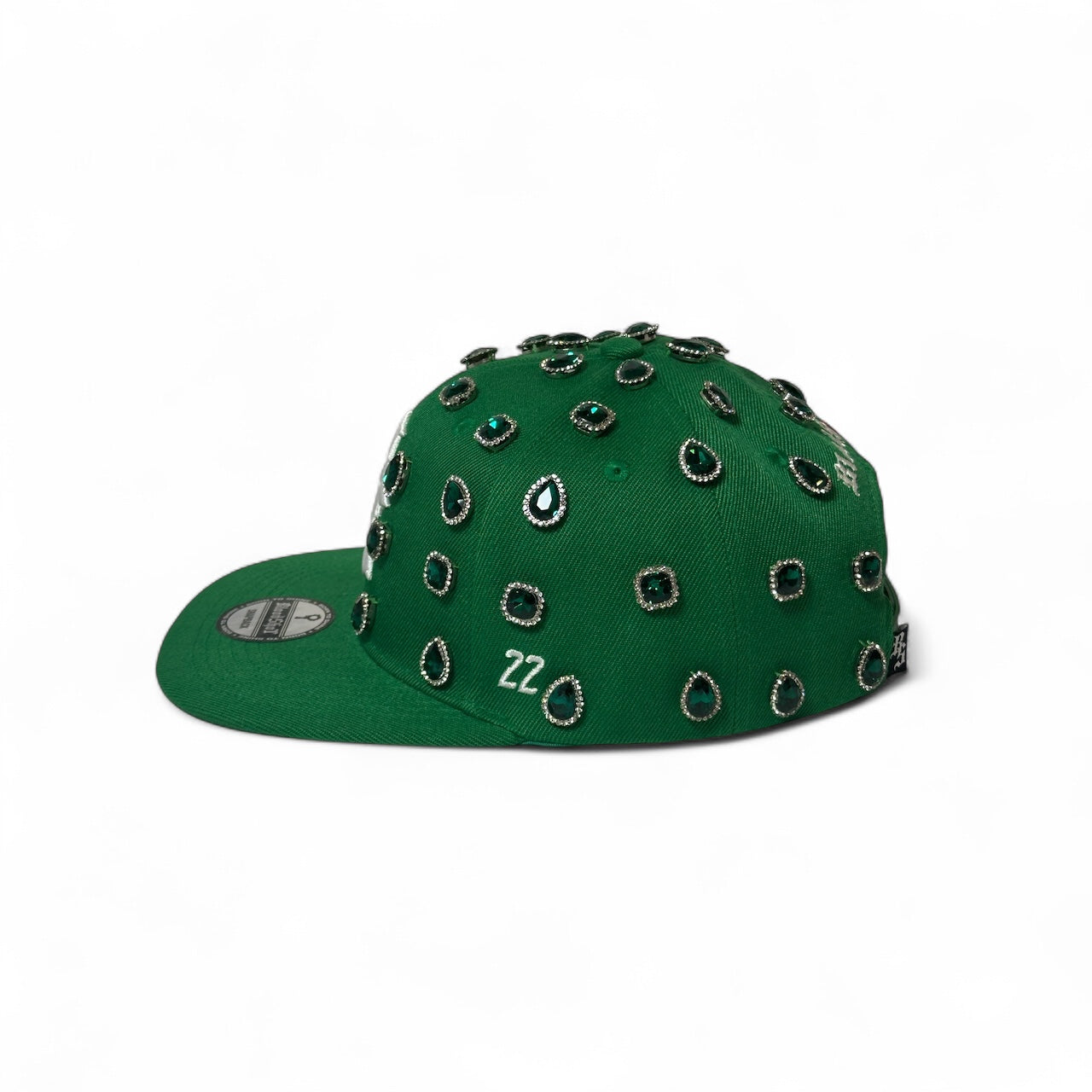 Green Rhinestone Snapback