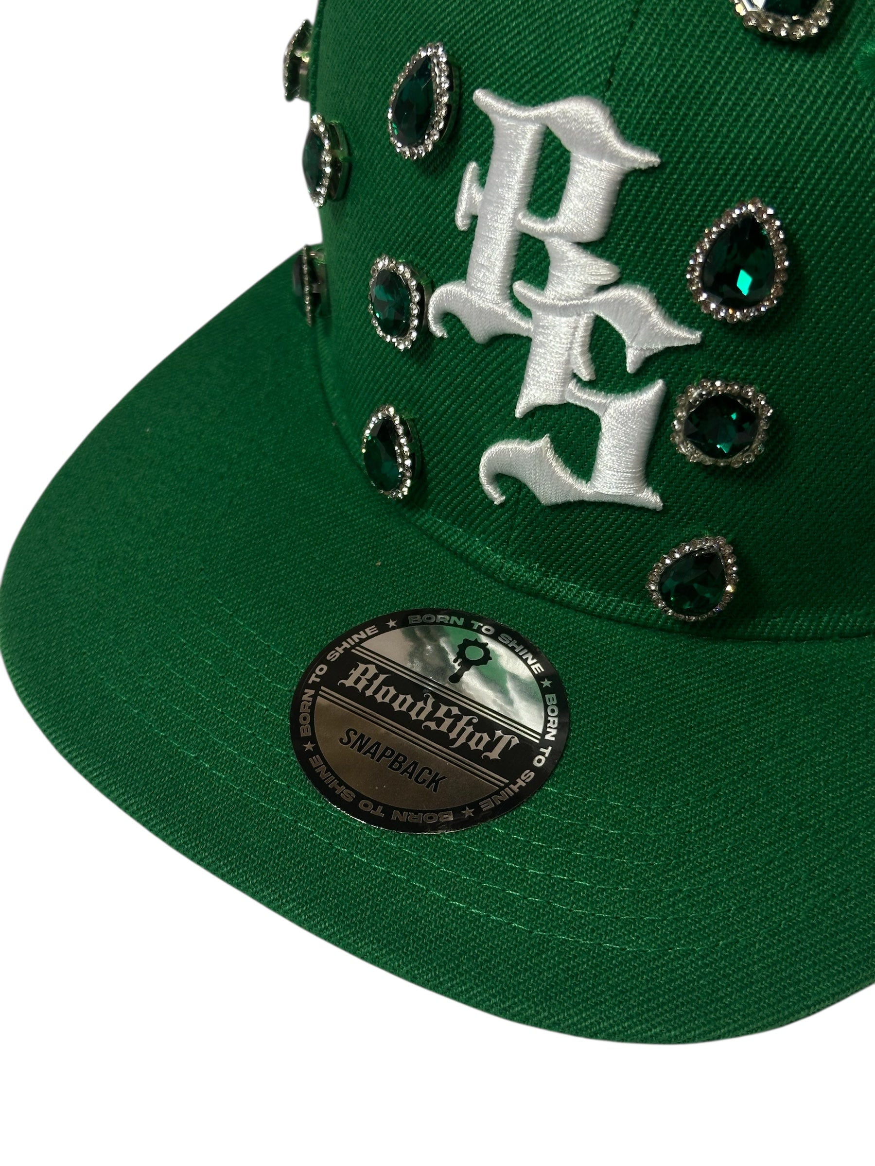 Green Rhinestone Snapback