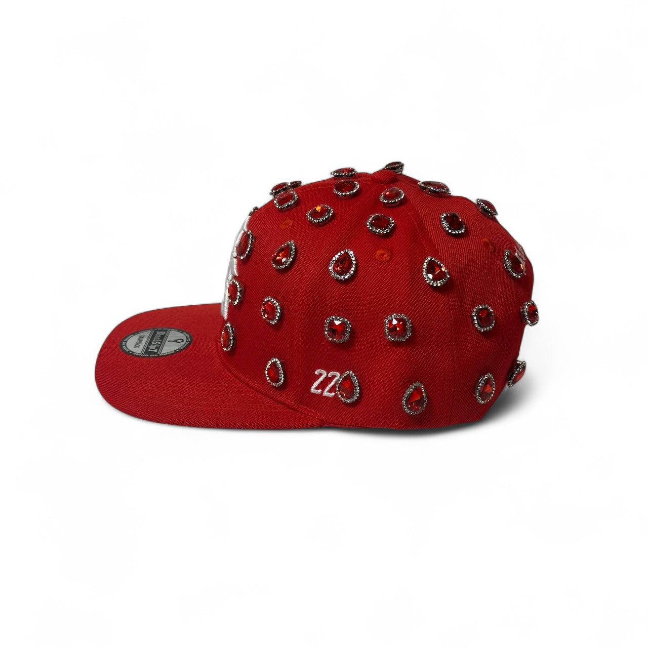 Red Rhinestone Snapback