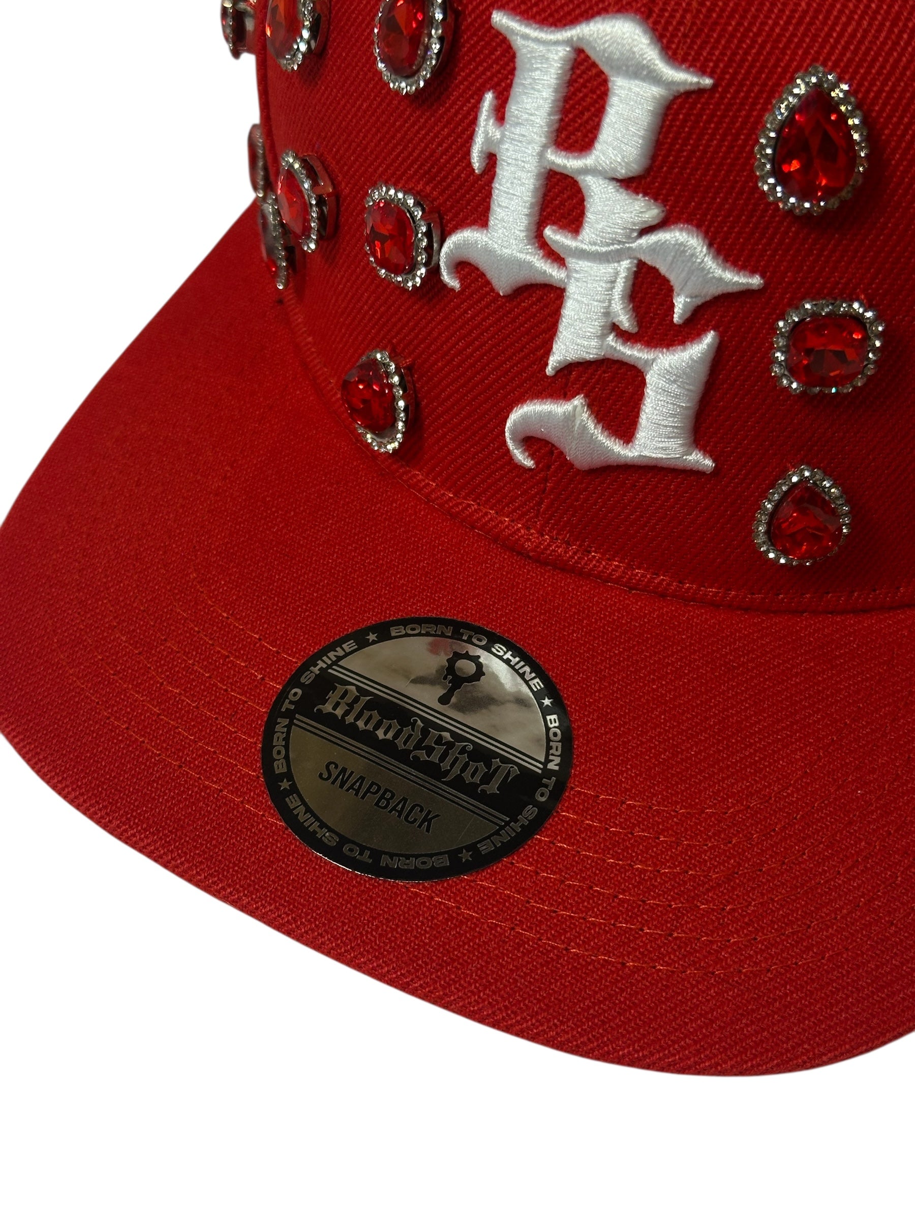 Red Rhinestone Snapback